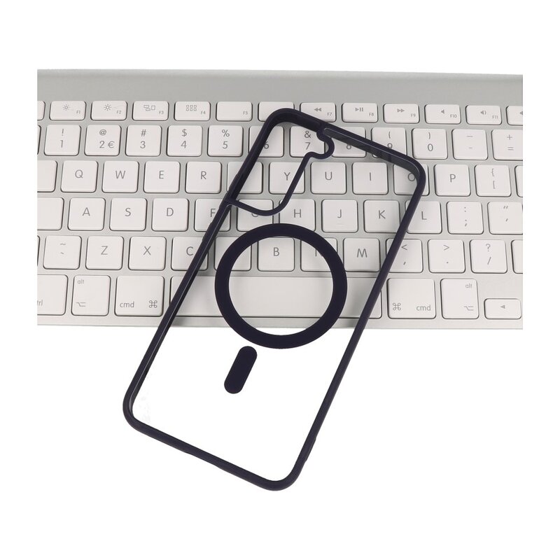 Custodia Magsafe trasparente e alla moda per Samsung Galaxy S22 Plus viola notte