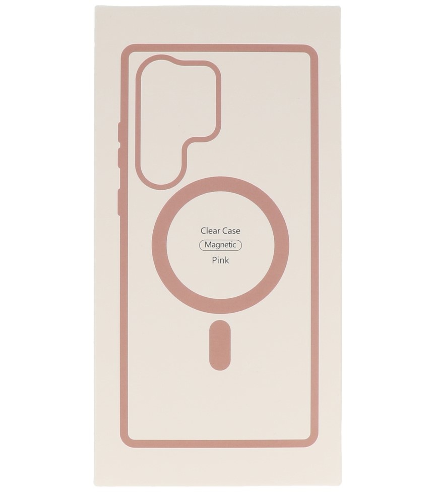 Coque Magsafe transparente couleur tendance pour Samsung Galaxy S23 rose