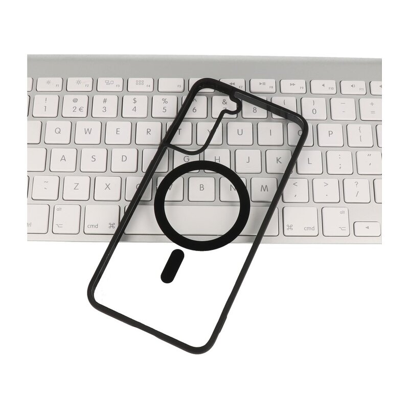 Custodia Magsafe trasparente e alla moda per Samsung Galaxy S23 Plus nera