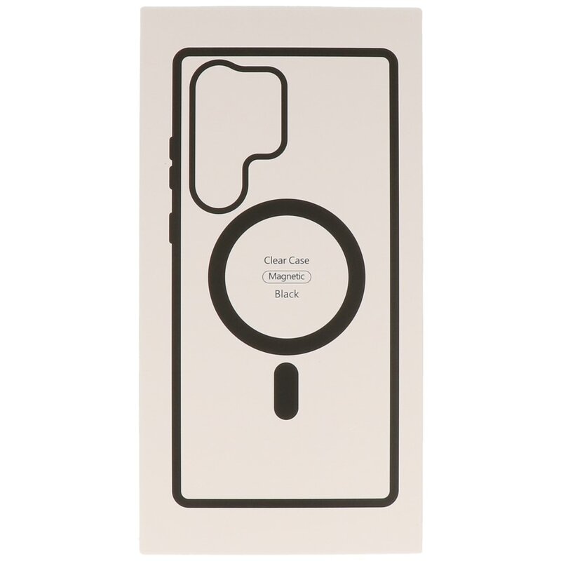 Coque Magsafe transparente couleur tendance pour Samsung Galaxy S23 Plus noir