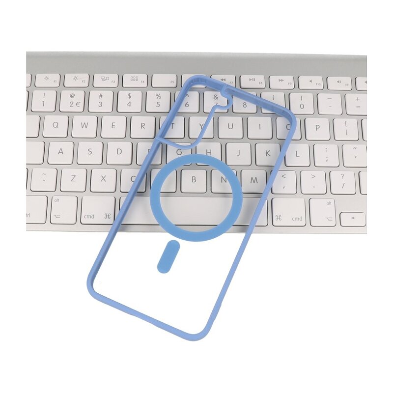 Funda Magsafe Color-Transparente De Moda Para Samsung Galaxy S23 Plus Azul