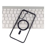 Coque Magsafe transparente couleur tendance pour Samsung Galaxy S23 Plus, violet nuit