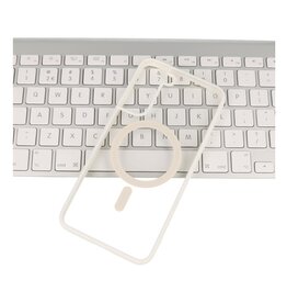 Coque Magsafe transparente couleur tendance pour Samsung Galaxy S23 Ultra blanc