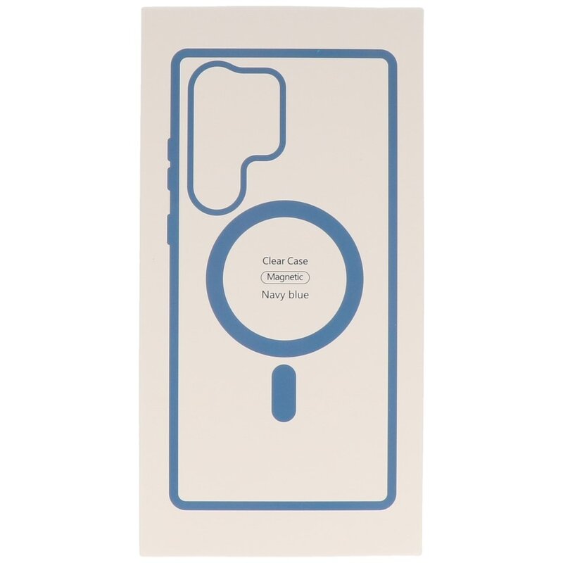 Coque Magsafe transparente couleur tendance pour Samsung Galaxy S23 Ultra Navy