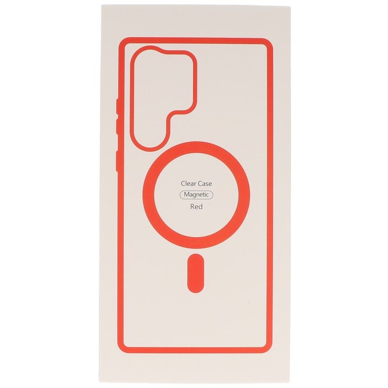 Coque Magsafe transparente couleur tendance pour Samsung Galaxy S23 Ultra rouge