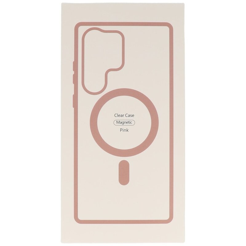 Funda Magsafe Color-Transparente De Moda Para Samsung Galaxy S23 Ultra Rosa