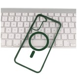 Coque Magsafe transparente couleur tendance pour Samsung Galaxy S23 Ultra vert foncé