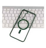 Custodia Magsafe alla moda, colore trasparente per Samsung Galaxy S23 Ultra verde scuro