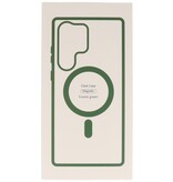 Custodia Magsafe alla moda, colore trasparente per Samsung Galaxy S23 Ultra verde scuro