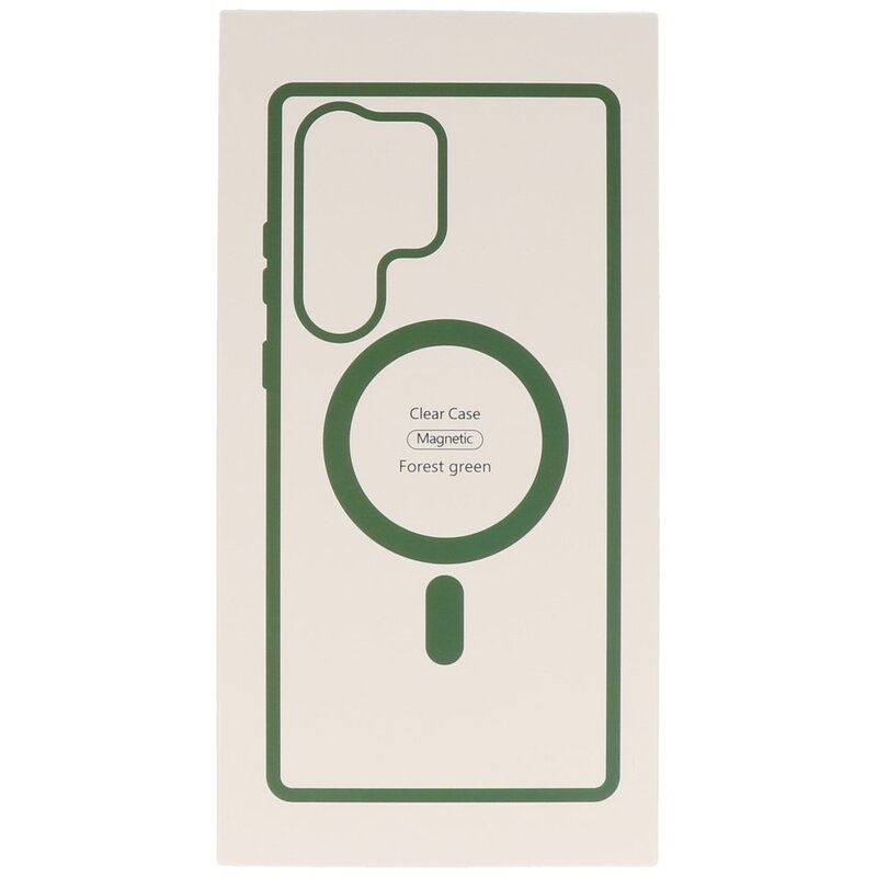 Custodia Magsafe alla moda, colore trasparente per Samsung Galaxy S23 Ultra verde scuro