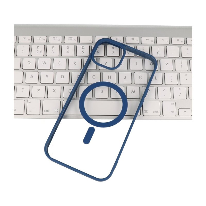Custodia Magsafe trasparente e alla moda per iPhone XR Navy