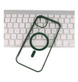 Custodia Magsafe trasparente e alla moda per iPhone XR verde scuro