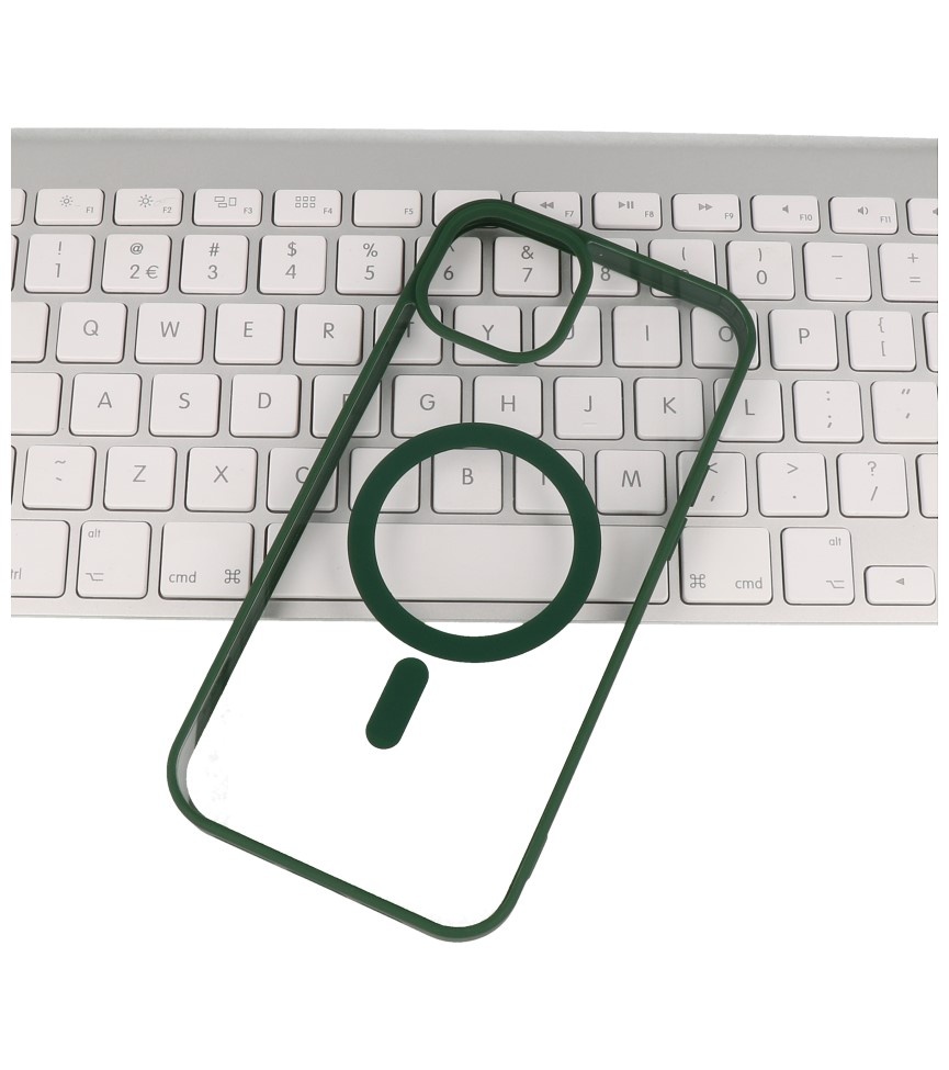 Fashion Color-Transparent Magsafe Case for iPhone XR Dark Green