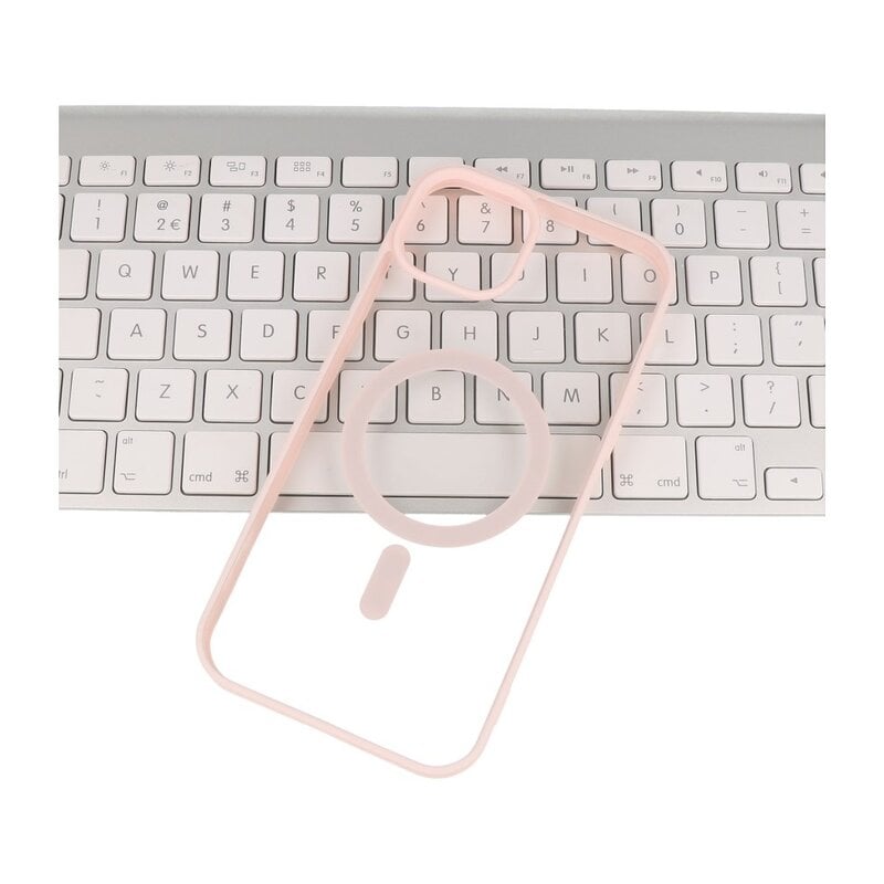 Coque Magsafe transparente couleur tendance pour iPhone 12 Pro Max rose