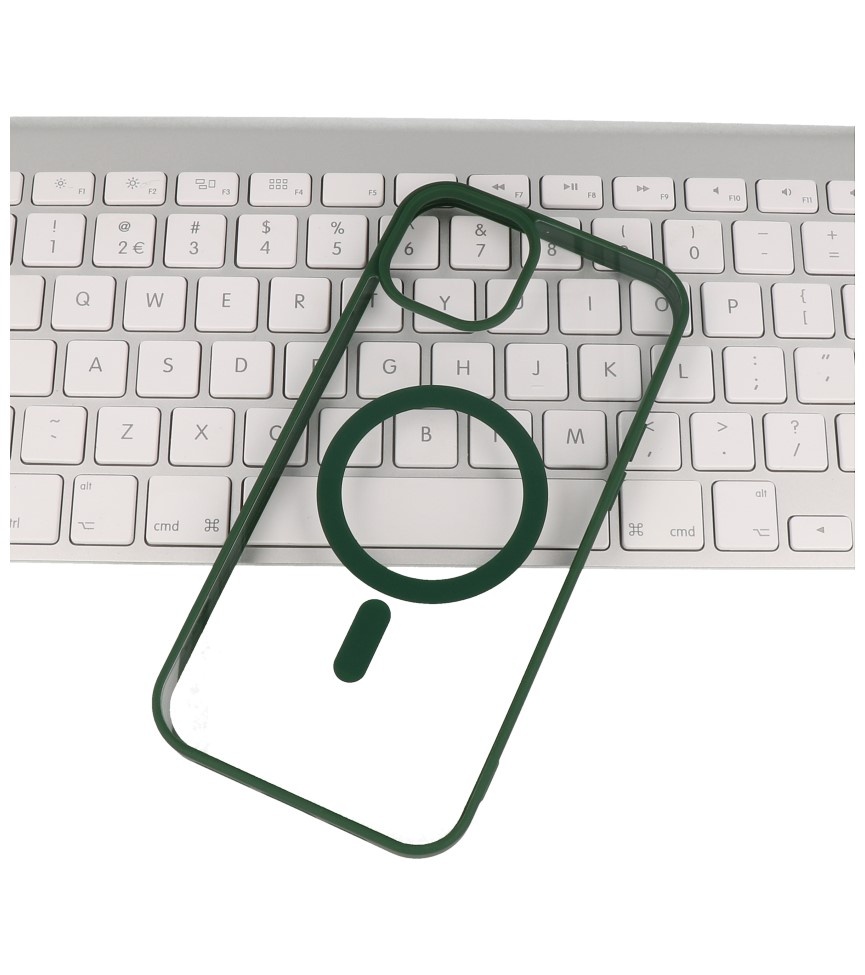 Étui Magsafe transparent de couleur tendance pour iPhone 12 Mini, vert foncé