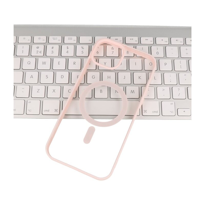 Custodia Magsafe trasparente e alla moda per iPhone 13 Mini rosa
