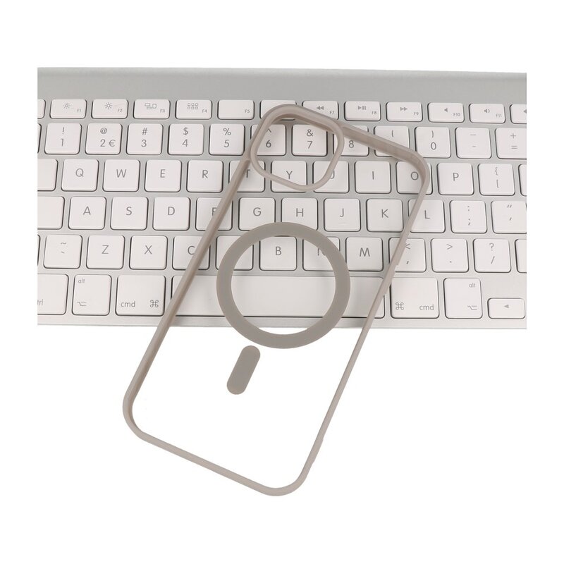 Custodia Magsafe trasparente e alla moda per iPhone 14 Pro Max grigia