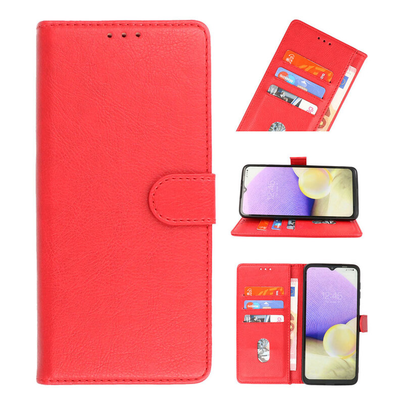 Bookstyle Wallet Cases Case for Oppo A38 Red