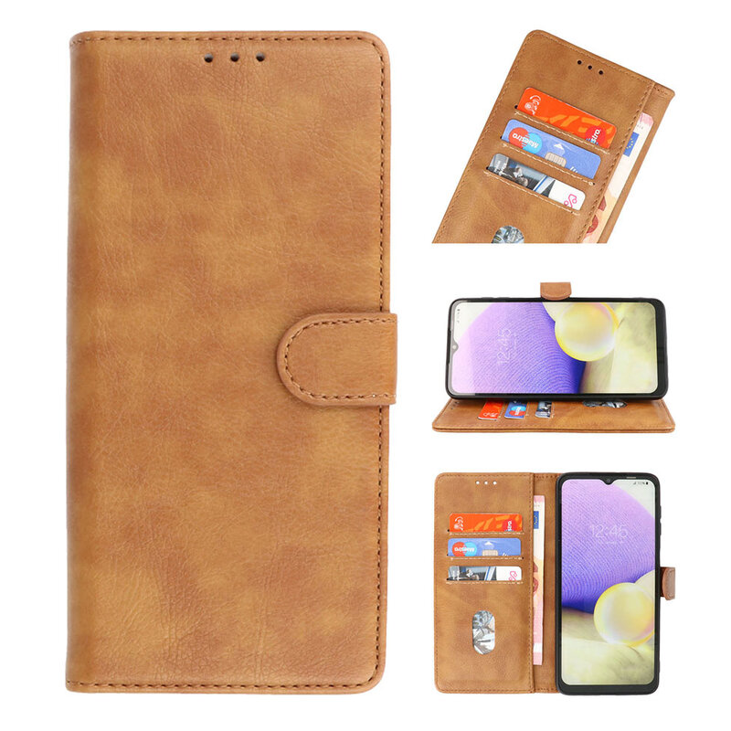 Bookstyle Wallet Cases Hülle für Oppo A38 Braun