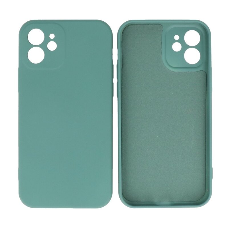 Fashion Color TPU Cover iPhone 12 Mørkegrøn