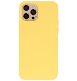2,0 mm tyk mode farve TPU taske til iPhone 12 - 12 Pro gul