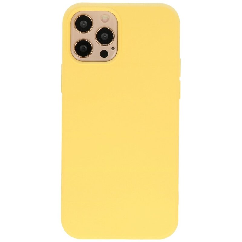 2,0 mm tyk mode farve TPU taske til iPhone 12 - 12 Pro gul