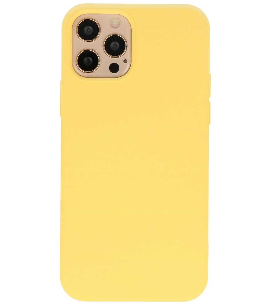 Carcasa de TPU de color de moda de 2.0 mm de espesor para iPhone 12-12 Pro Amarillo