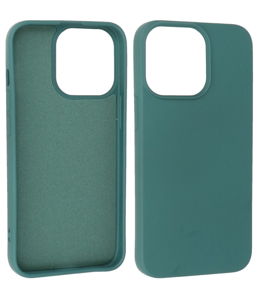 Fashion Color TPU Hoesje voor iPhone 15 Pro Donker Groen