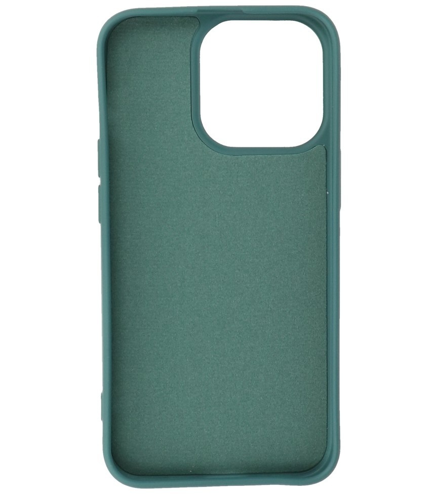 Fashion Backcover Telefoonhoesje - Color Hoesje - Geschikt voor iPhone 15 Pro - Donker Groen