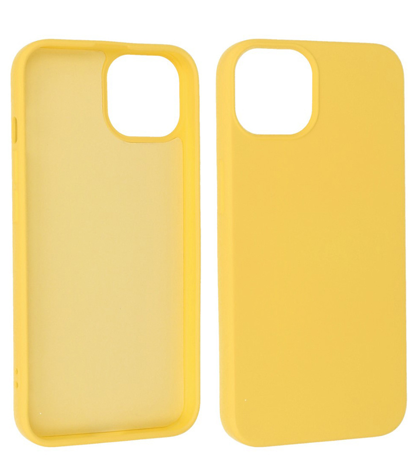 Fashion Backcover Telefoonhoesje - Color Hoesje - Geschikt voor iPhone 15 Plus - Geel
