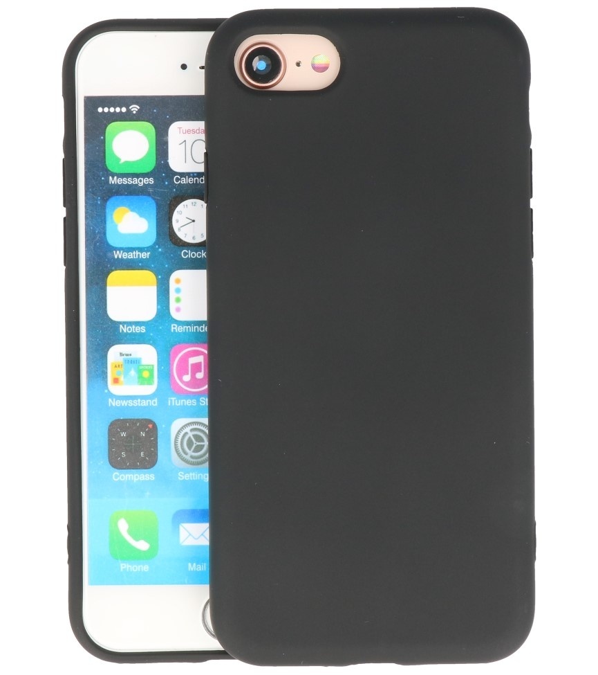 2.0mm Thick Fashion Color TPU Case for iPhone SE 2020/8/7 Black