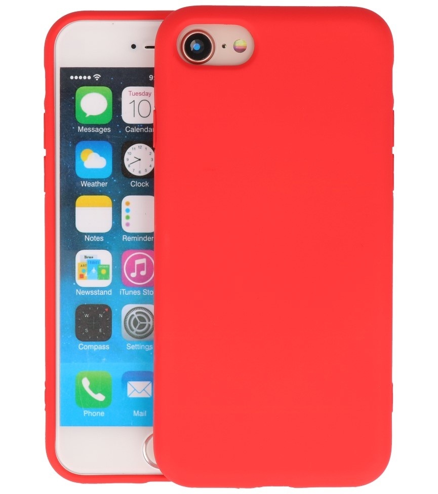 2,0 mm dicke Modefarbe TPU Hülle für iPhone SE 2020/8/7 Rot