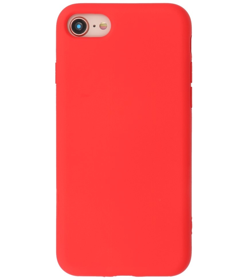 Coque en TPU Fashion Color de 2,0 mm d'épaisseur pour iPhone SE 2020/8/7 Rouge