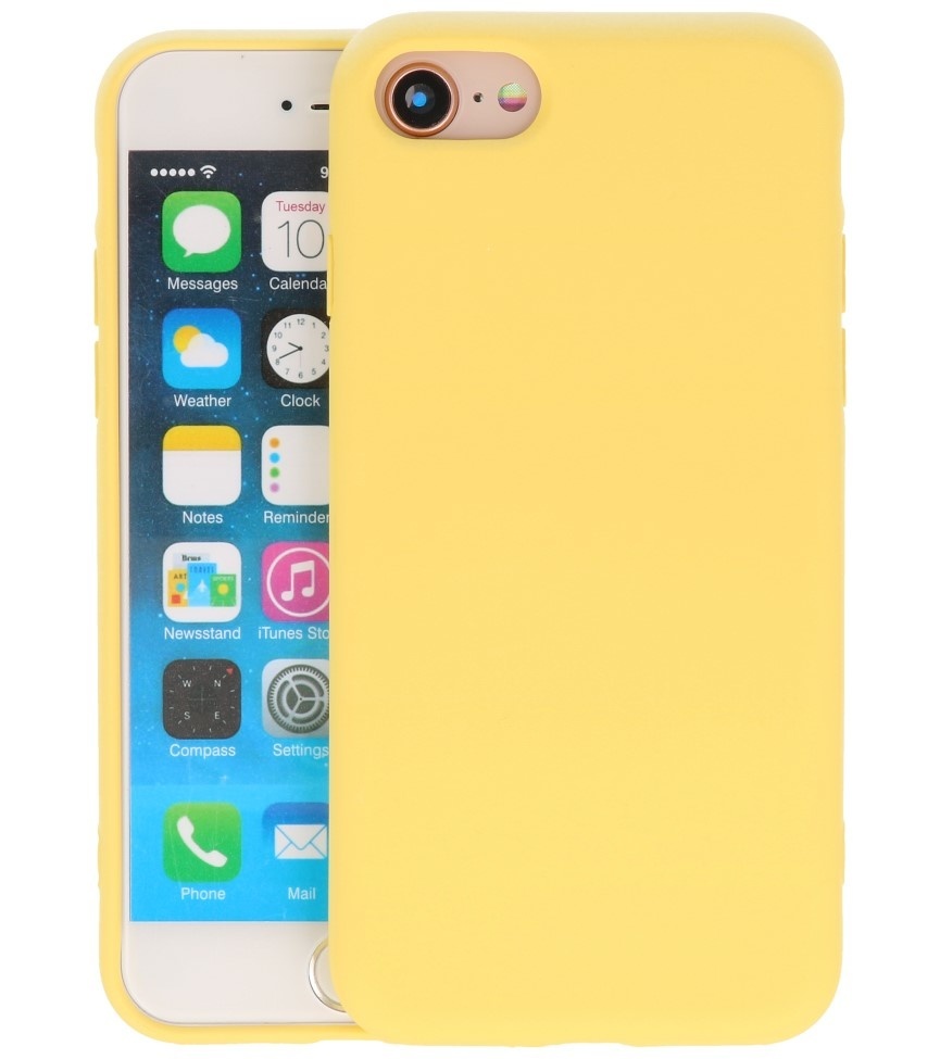 2.0mm Dikke Fashion Color TPU Hoesje voor iPhone SE 2020 / 8 / 7 Geel