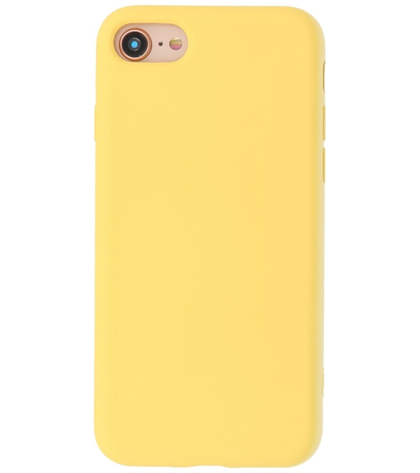 Carcasa de TPU en color de moda de 2,0 mm de grosor para iPhone SE 2020/8/7 Amarillo