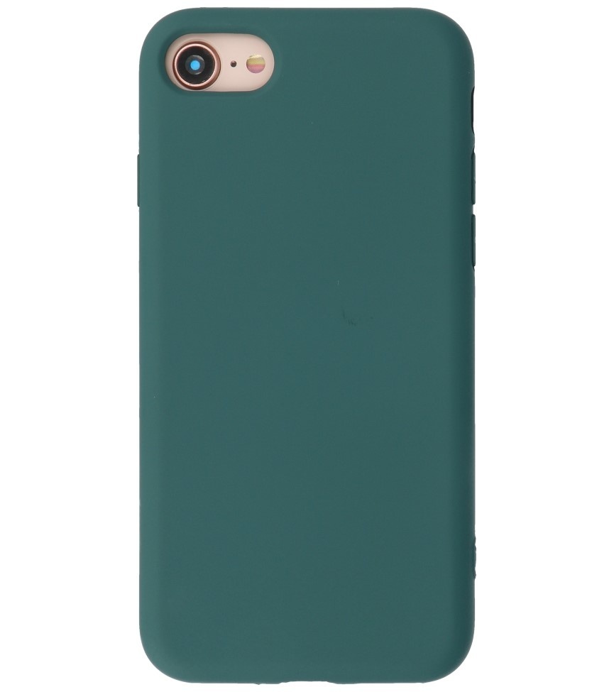 2.0mm Dikke Fashion Color TPU Hoesje voor iPhone SE 2020 / 8 / 7 Donker Groen