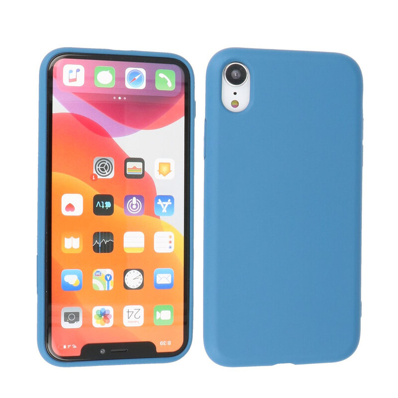 Estuche de TPU de color de moda de 2.0 mm para iPhone XR azul marino