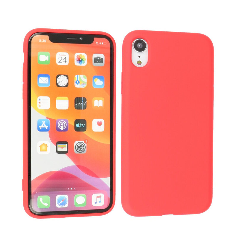 Estuche de TPU de color de moda de 2.0 mm para iPhone XR Rojo