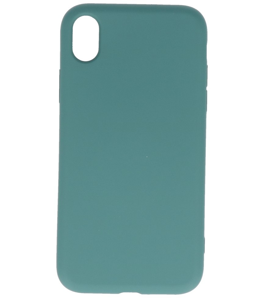 2.0mm Fashion Color TPU Hoesje voor iPhone XR Donker Groen