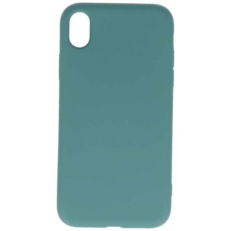 Coque en TPU Couleur Mode 2.0mm pour iPhone XR Vert Foncé