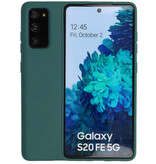 2.0mm Dikke Fashion Color TPU Hoesje voor Samsung Galaxy S20 FE Donker Groen
