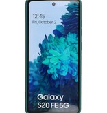Carcasa de TPU de color de moda gruesa de 2.0 mm para Samsung Galaxy S20 FE verde oscuro