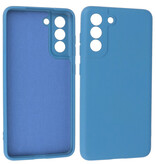 Carcasa de TPU de color de moda de 2.0 mm de grosor para Samsung Galaxy S21 FE Azul marino