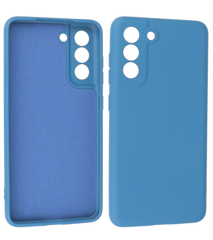 Carcasa de TPU de color de moda de 2.0 mm de grosor para Samsung Galaxy S21 FE Azul marino