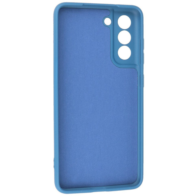 Carcasa de TPU de color de moda de 2.0 mm de grosor para Samsung Galaxy S21 FE Azul marino