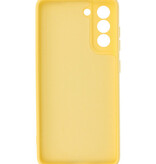 Carcasa de TPU de color de moda de 2.0 mm de espesor para Samsung Galaxy S21 FE Amarillo