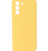 Carcasa de TPU de color de moda de 2.0 mm de espesor para Samsung Galaxy S21 FE Amarillo
