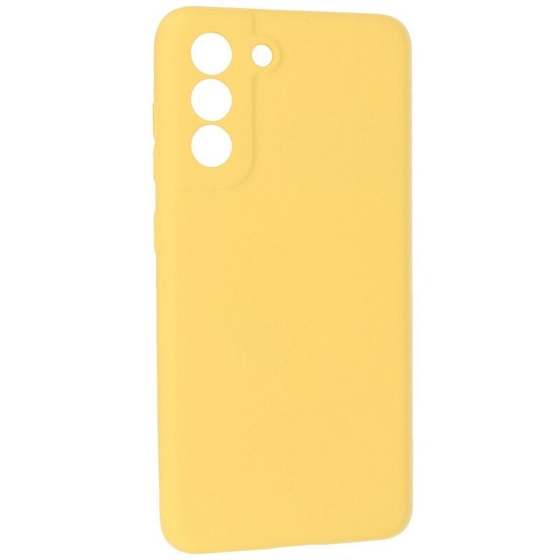 Carcasa de TPU de color de moda de 2.0 mm de espesor para Samsung Galaxy S21 FE Amarillo