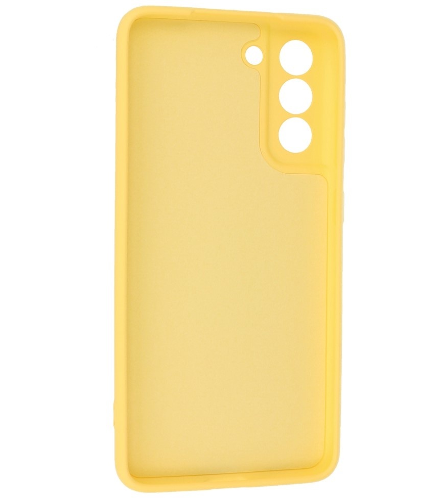 Carcasa de TPU de color de moda de 2.0 mm de espesor para Samsung Galaxy S21 FE Amarillo