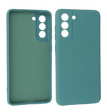 Custodia in TPU color moda spessa 2,0 mm per Samsung Galaxy S21 FE verde scuro